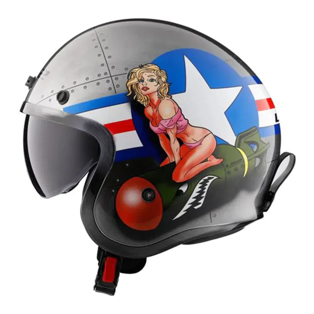 CAPACETE LЅ2 SPITFIRE BOMB RIDER BRUSHED ALLOY
