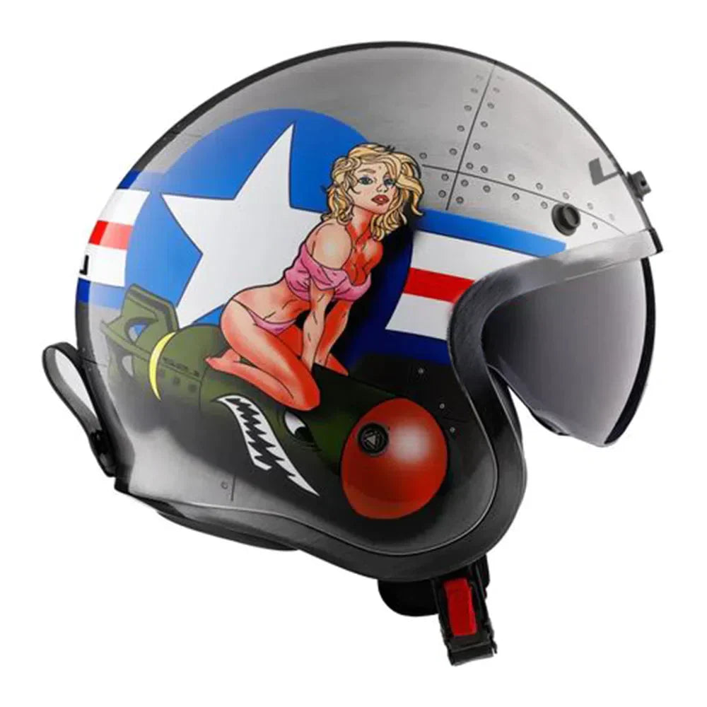 CAPACETE LЅ2 SPITFIRE BOMB RIDER BRUSHED ALLOY