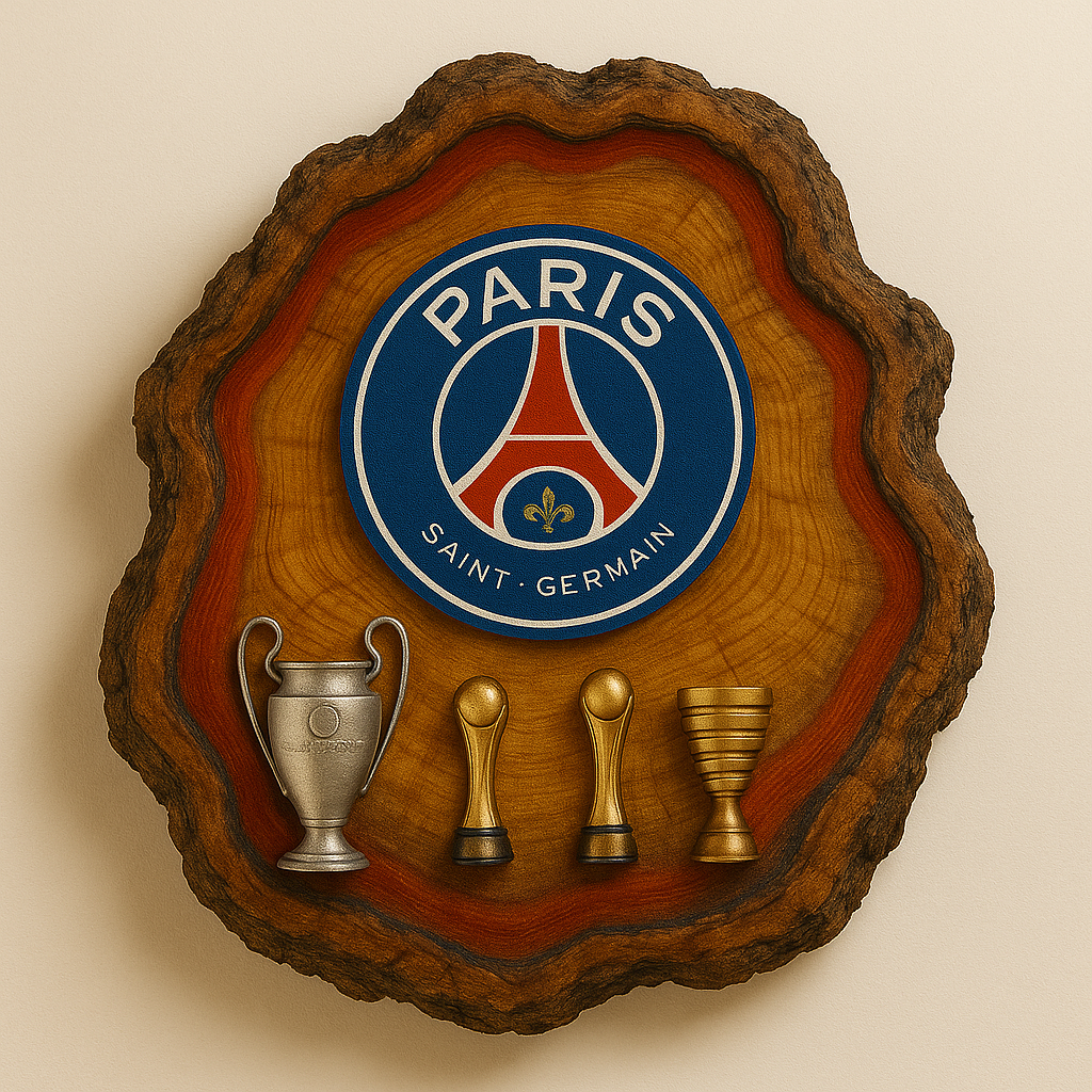 Tábua Rústica Personalizada - Paris Saint-Germain + Kit Churrasqueiro