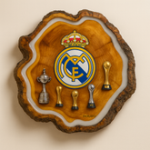 Tábua Rústica Personalizada - Real Madrid + Kit Churrasqueiro