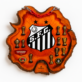 Tábua Rústica Personalizada - Santos + Kit Churrasco Personalizado