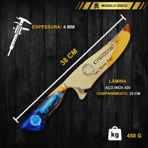 Tábua Rústica Personalizada - Cruzeiro + Kit Churrasco Personalizado