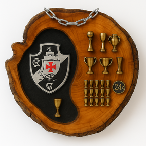 Tábua Rústica Personalizada - Vasco + Kit Churrasco Personalizado